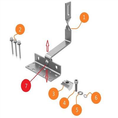 Gancho de techo de tejas para montaje solar