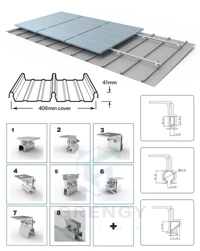 Montaje solar de techo de metal corrugado