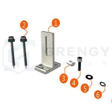 Abrazaderas solares T-Feet para techo de metal