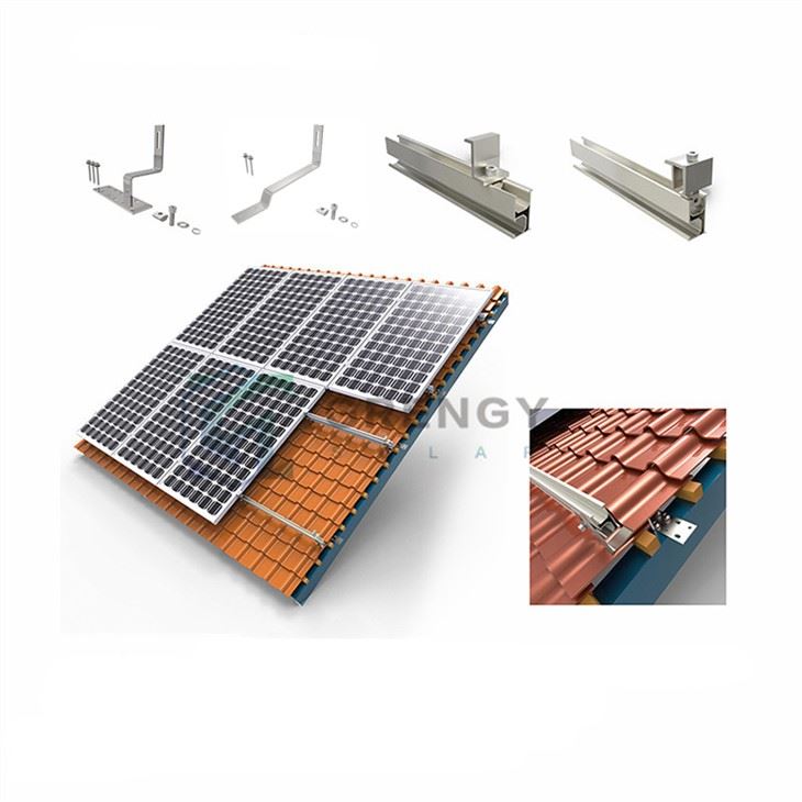Sistema de montaje de techo de teja plana solar