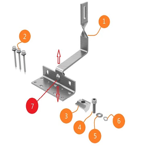 Adjustable Pitched Roof Solar Hook