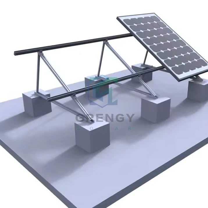 Estructura de montaje solar de la base de concreto