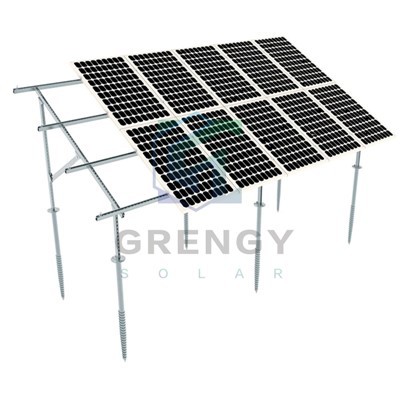 Estructura de montaje de panel solar de perfil de acero galvanizado en tierra