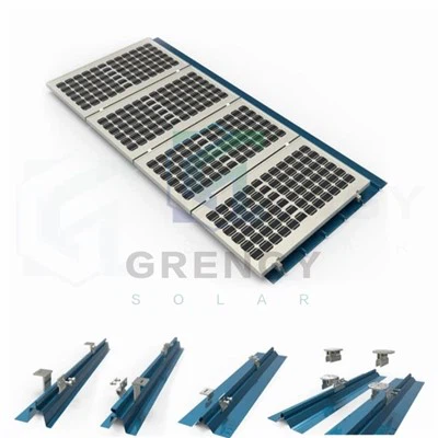 Montaje solar de techo de metal con costura alzada