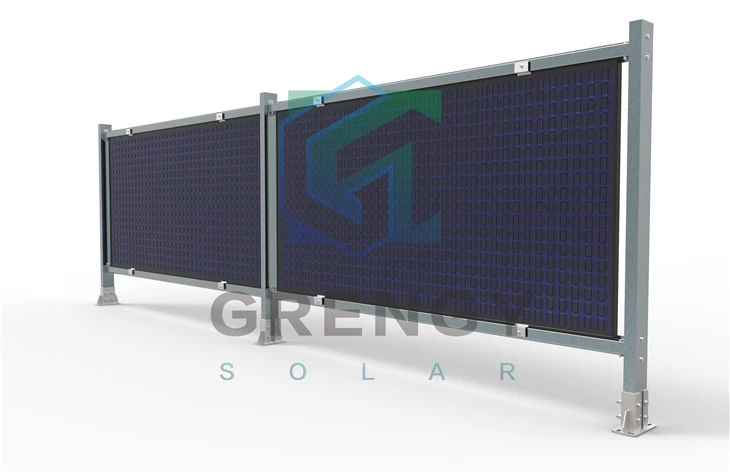 Solar Fence With Concrete Foundation